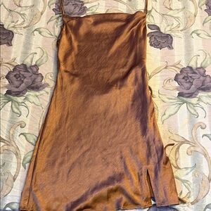 Princess Polly Mini Brown Silk Dress